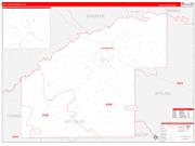 Jeff Davis County, GA Wall Map Zip Code Red Line Style 2022